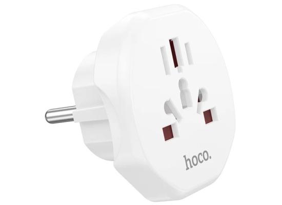HOCO AC6 Universal Conversion Plug Travel Adaptor Multifunctional All-in-one Charging Adapter EU Plug US UK EU AUS Wall Charger Portable Power Socket For Smartphones Universal - White